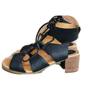 Sperry Vivienne Lia Gladitor Topgrain Black Leather Sandals Women's Sz 9.5 M -EC